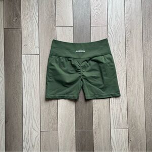 Aurola Olive Green Athletic Shorts